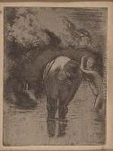 Les Trois Baigneuses by Camille Pissarro