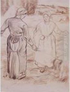 Les Deux Faneuses by Camille Pissarro