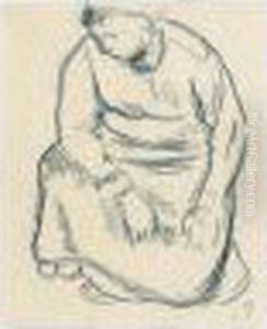 Paysanne Accroupie by Camille Pissarro