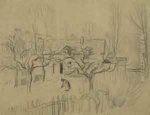 La Maison Du Peintre Ludovic Piette>. by Camille Pissarro