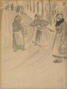 Dans La Ville, Eragny-sur-epte by Camille Pissarro