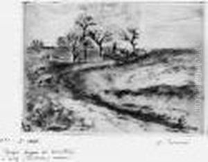 Paysage Avec Berger Et Moutons, Osny. 1881. by Camille Pissarro