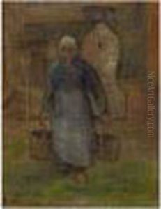 La Femme Au Puits by Camille Pissarro