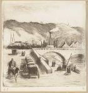 Le Quai De Paris, A Rouen<</b> by Camille Pissarro
