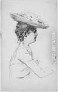Collection Of 13 Early Pencil, Pen And Ink And Watercolor Drawings.