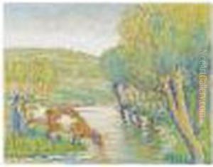 La Riviere Aux Saules, Eragny by Camille Pissarro