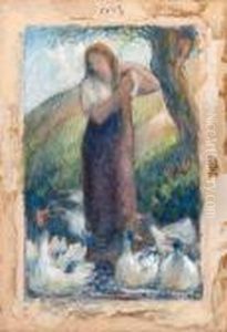 La Gardeuse D'oies by Camille Pissarro