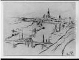 La Seine Et Notre-dame by Camille Pissarro