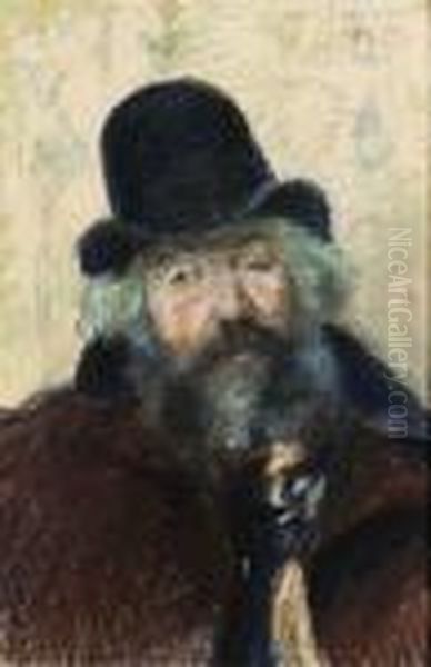 Portrait Du Peintre Ludovic Piette, Avec Un Chapeau Rond - view 1