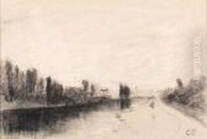 Bords De Rivire by Camille Pissarro