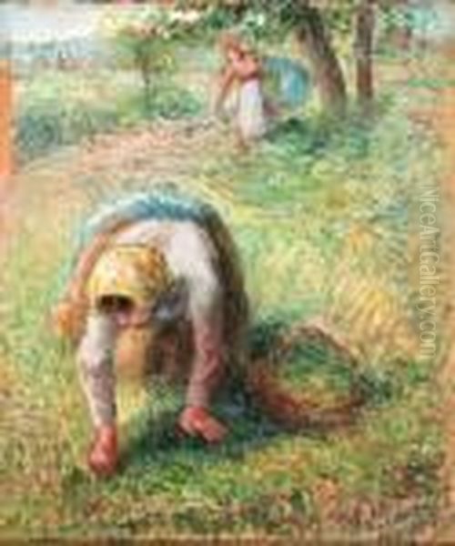 Paysannes Ramassant De L'herbe - view 1