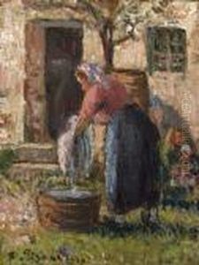 La Laveuse by Camille Pissarro