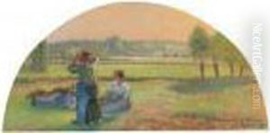 La Sieste Aux Champs by Camille Pissarro