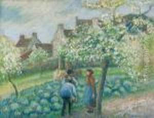 Pruniers En Fleurs by Camille Pissarro