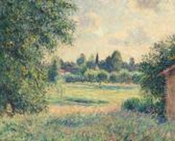 A Summer Landscape With A Village In The Distance - view 1