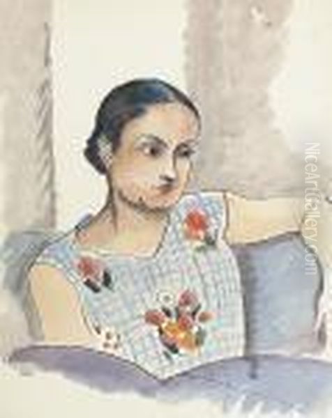 Portrait Of Woman In A Floral Dress - view 1