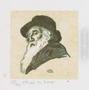 Portrait De C. Pissarro by Lucien Pissarro
