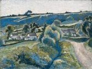 Fishpond Village, Dorset by Lucien Pissarro