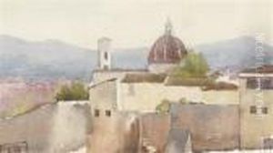 A View Of The Duomo And The Campanile, Florence by Ludovic Rodo Pissarro