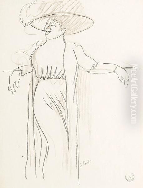 Standing Female Figure In Hat - view 1