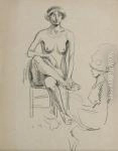 Seated Female Nude by Ludovic Rodo Pissarro