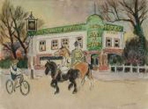 Horses Outside The King's Head, Isleworth - view 1