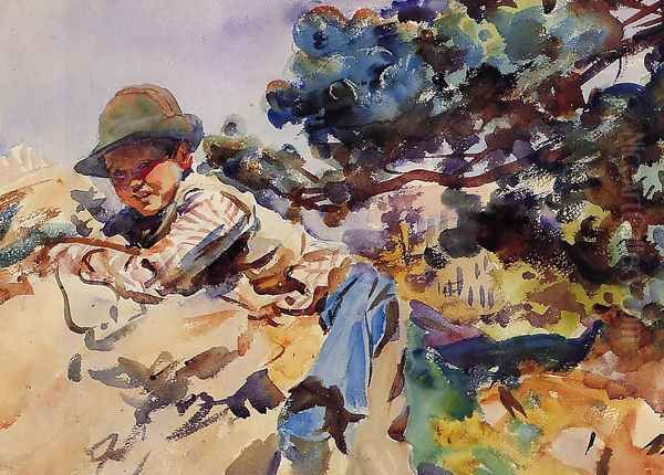 Boy on a Rock - view 1
