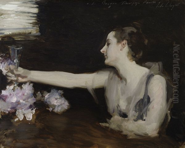 Madame Gautreau Drinking A Toast - view 1