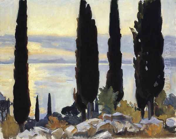 Cypress Trees At San Vigilio - view 1