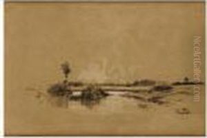 Paisaje Con Rio by Cecilio Pla