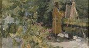 Pintor En El Jardin by Cecilio Pla