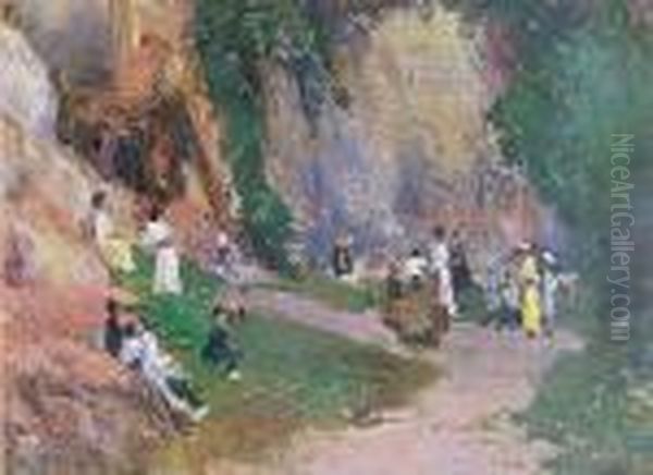 Figuras En Un Paisaje De Montana - view 1