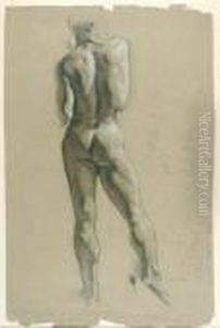 Estudio De Desnudo Masculino De Espaldas by Cecilio Pla