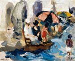 Mujeres En La Playa (ladies On The Beach) by Cecilio Pla