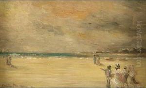 A Stroll On The Beach by Cecilio Pla