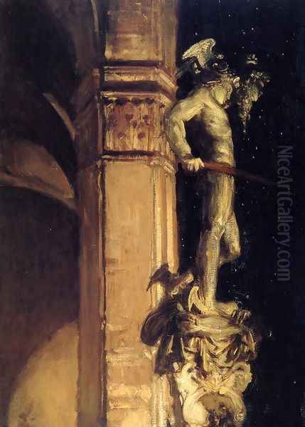 Statue of Perseus by Night - view 1