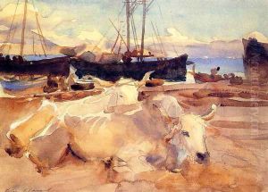 Oxen on the Beach at Baia