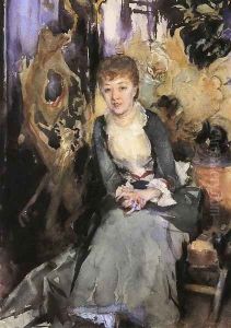 Miss Reubell Seated In Front Of A Screen by John Singer Sargent