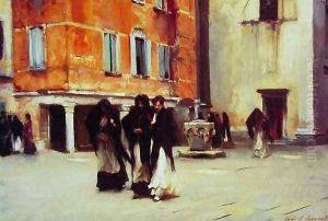 Sortie de l'eglise campo san canciano venice by John Singer Sargent