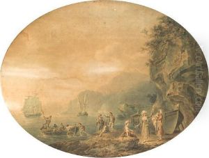 A Bustle Of Activity On A Rocky Seashore