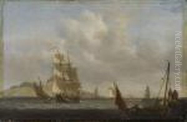 Fishing Vessels And A Two Masted Schooner Off The Poolbeglighthouse - view 1