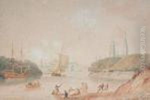 Estuary With A Town Beyond