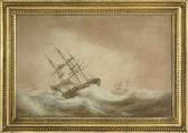 An Armed Merchantman In Choppy Seas - view 1