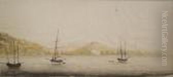 Ships Anchored In A Bay - view 1