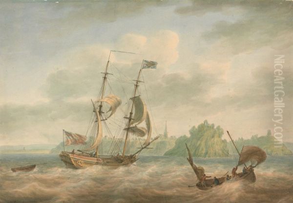 An Admiralty Yacht Running Inshore At Tenby - view 1