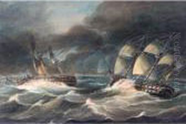 H.m.s.vanguard And H.m.s Alexander Off Toulon - view 1