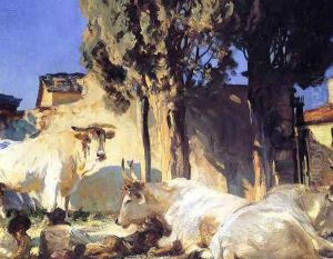 Oxen Resting by John Singer Sargent