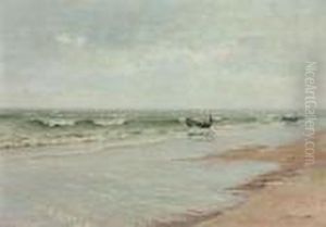Bateaux De Peche Prenant La Mer by Ivan Pavlovich Pokhitonov
