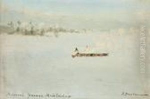 A Snow-covered Landscape by Ivan Pavlovich Pokhitonov