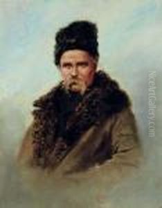 Portrait Of Taras Grigorovich Shevchenko by Ivan Pavlovich Pokhitonov